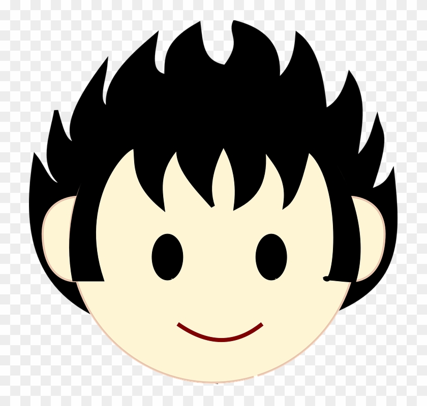 Hair Clipart Dark Hair - Smiley Face Of Boy #257573