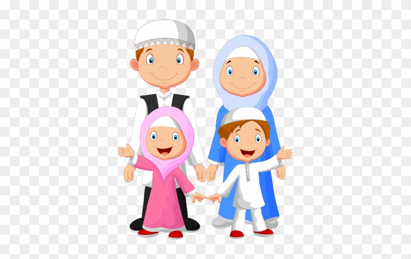 Family Islam - Muslim Family Cartoon #257582