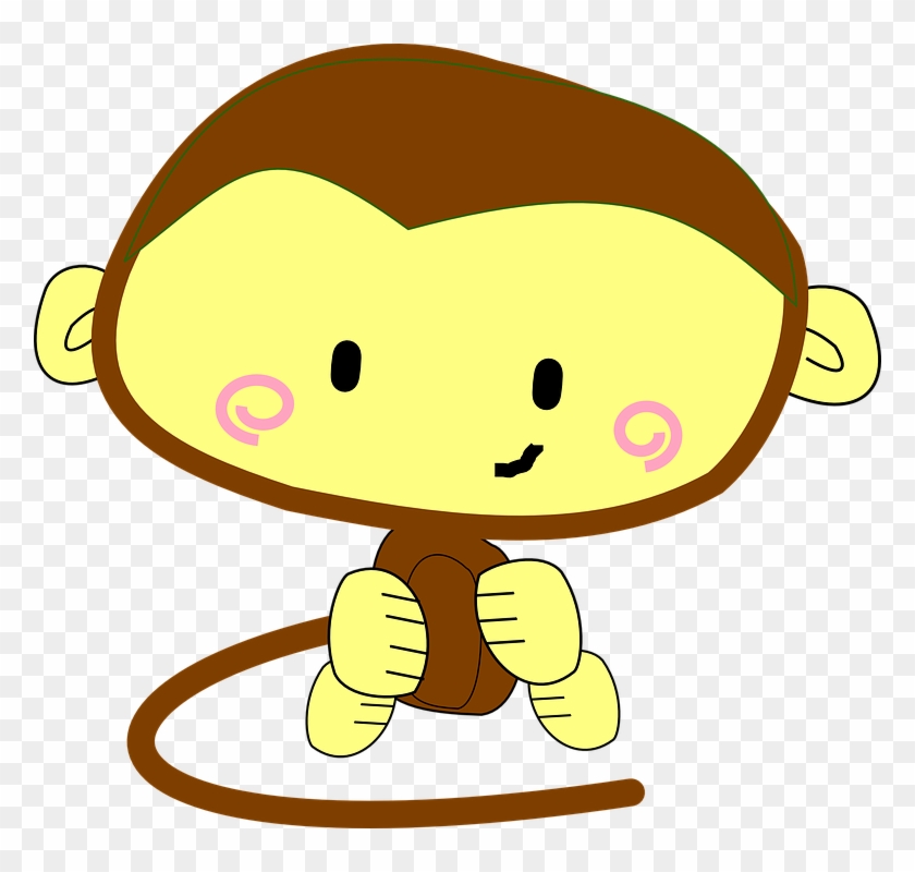 Baby Girl Monkey Clip Art - Cute Monkey #257618