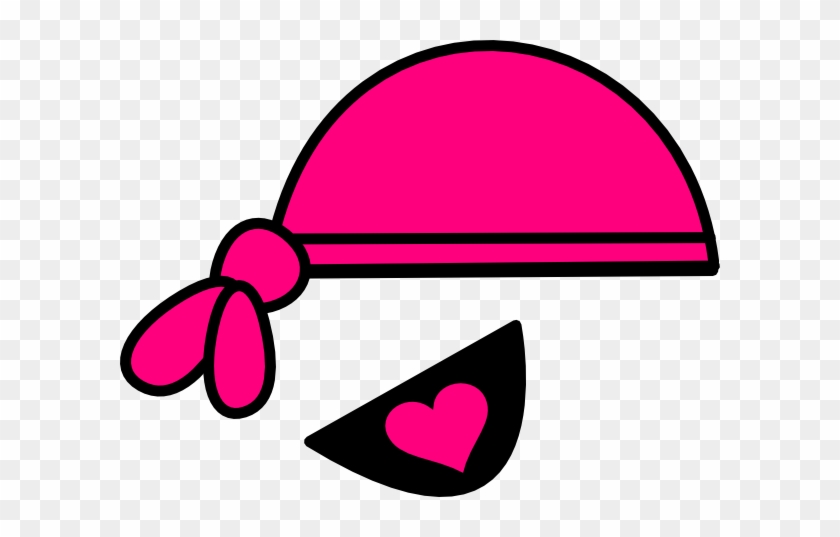 Pink Pirate Bandana & Eyepatch - Pink Pirate Hat Clipart #257657