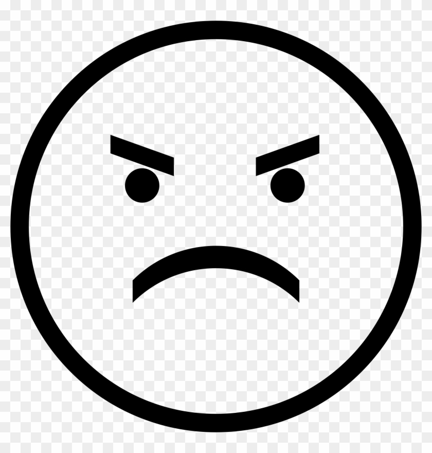 Extraordinary Design Angry Face Clipart Smiley Big - Sad Face Black And White #257683
