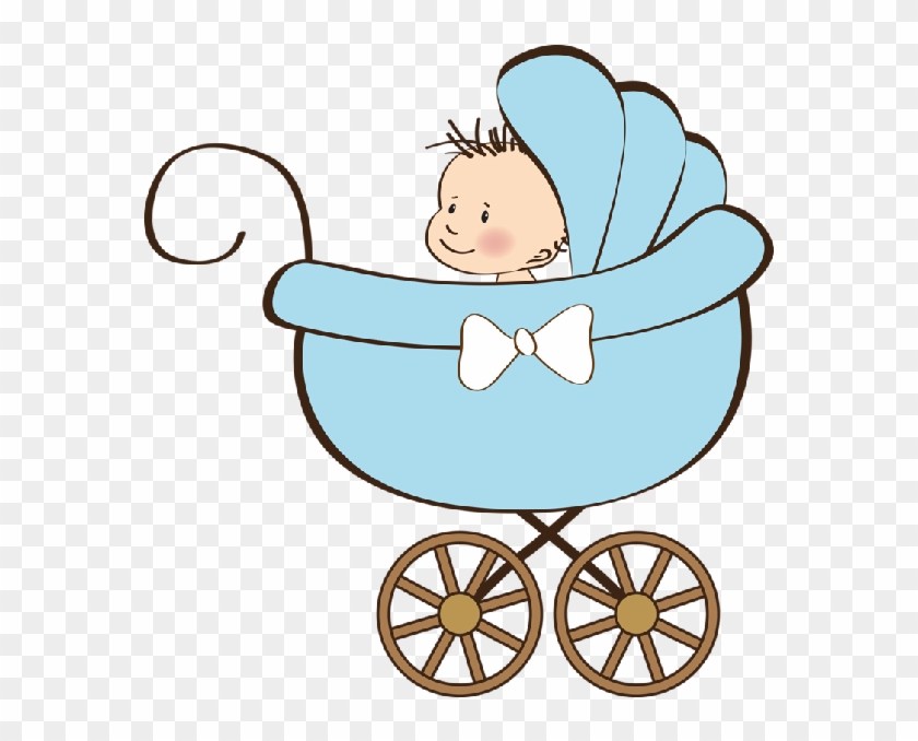 Cute Baby Boy In Baby Carriage Cartoon Clip Art - Baby In Carriage Clipart #257733