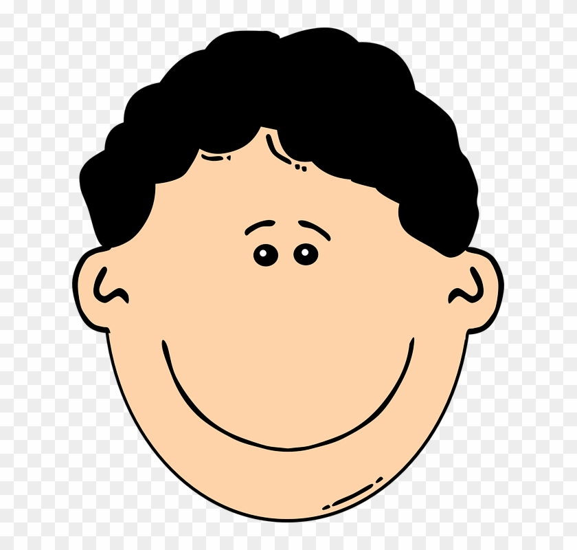 Dark Hair Clipart Boy Hair - Cartoon Face With Mustache #257767