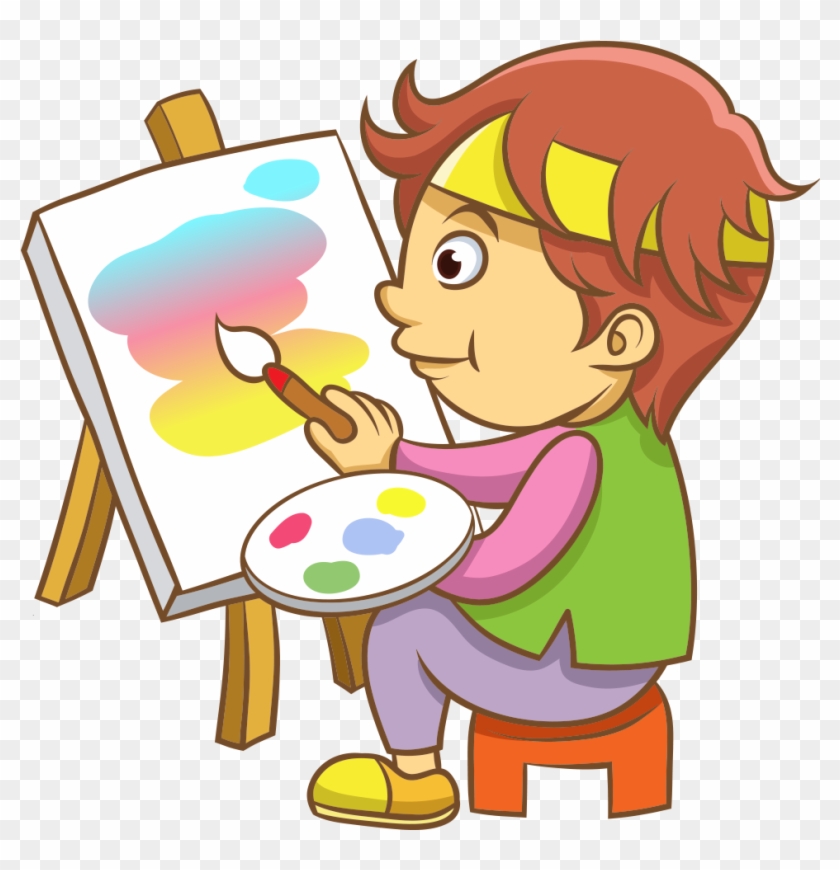 Clipart Ressam Çocuk - Cartoon Boy Painting #257780