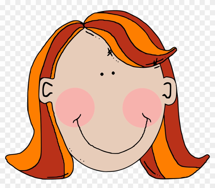 Girl With Red Hair Clipart - Girl Cartoon Face #257818