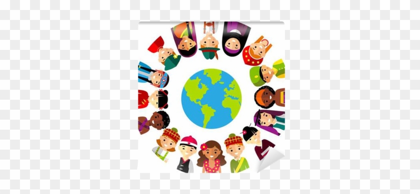Vector Illustration Of Multicultural National Children, - Multiculturalidad Png #257868