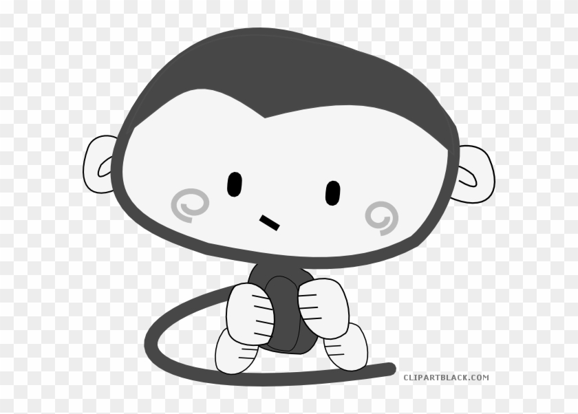 Baby Boy Monkey Animal Free Black White Clipart Images - Cute Monkey #257887