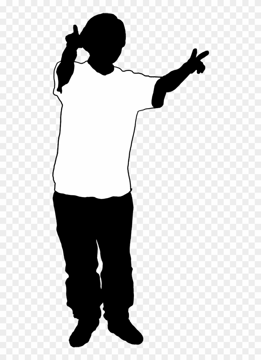 Silhouette Child Victory Sign - Standing #257955