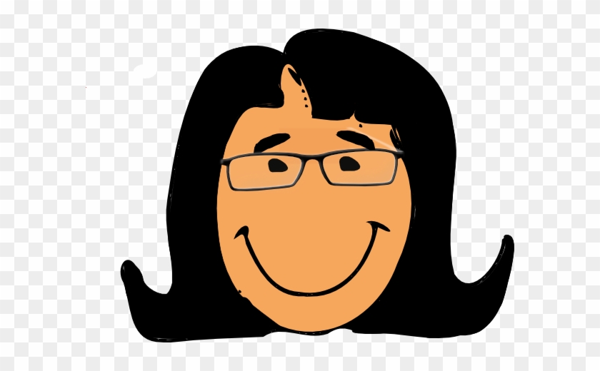 Woman With Glasses Black Hair Clip Art - Woman With Glasses Clip Art #257959