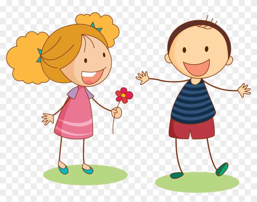 Child Clip Art - Cartoon Girl And Boy Png #258139