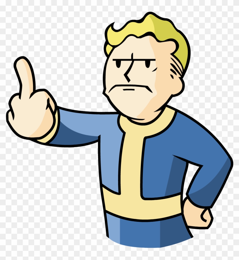 Vault Boy Girl Clipart - Vault Boy Middle Finger #258184