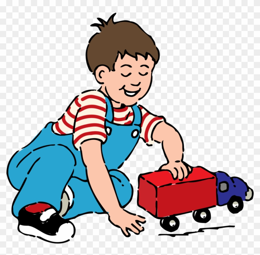 Boy Playing With Toy Truck - Play Clipart #258225