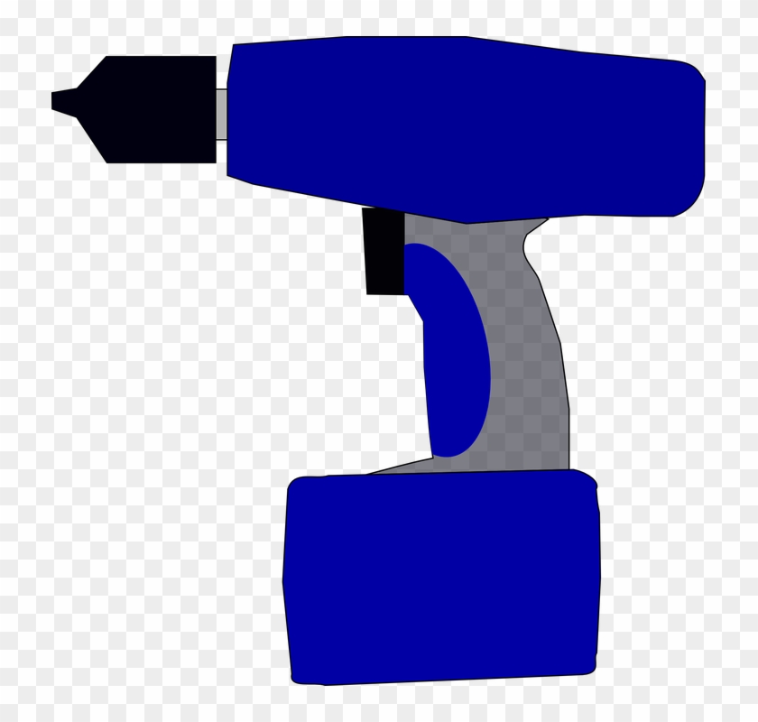 Blue, Simple, Cartoon, Battery, Drill, Electric - Drill Clip Art #258358