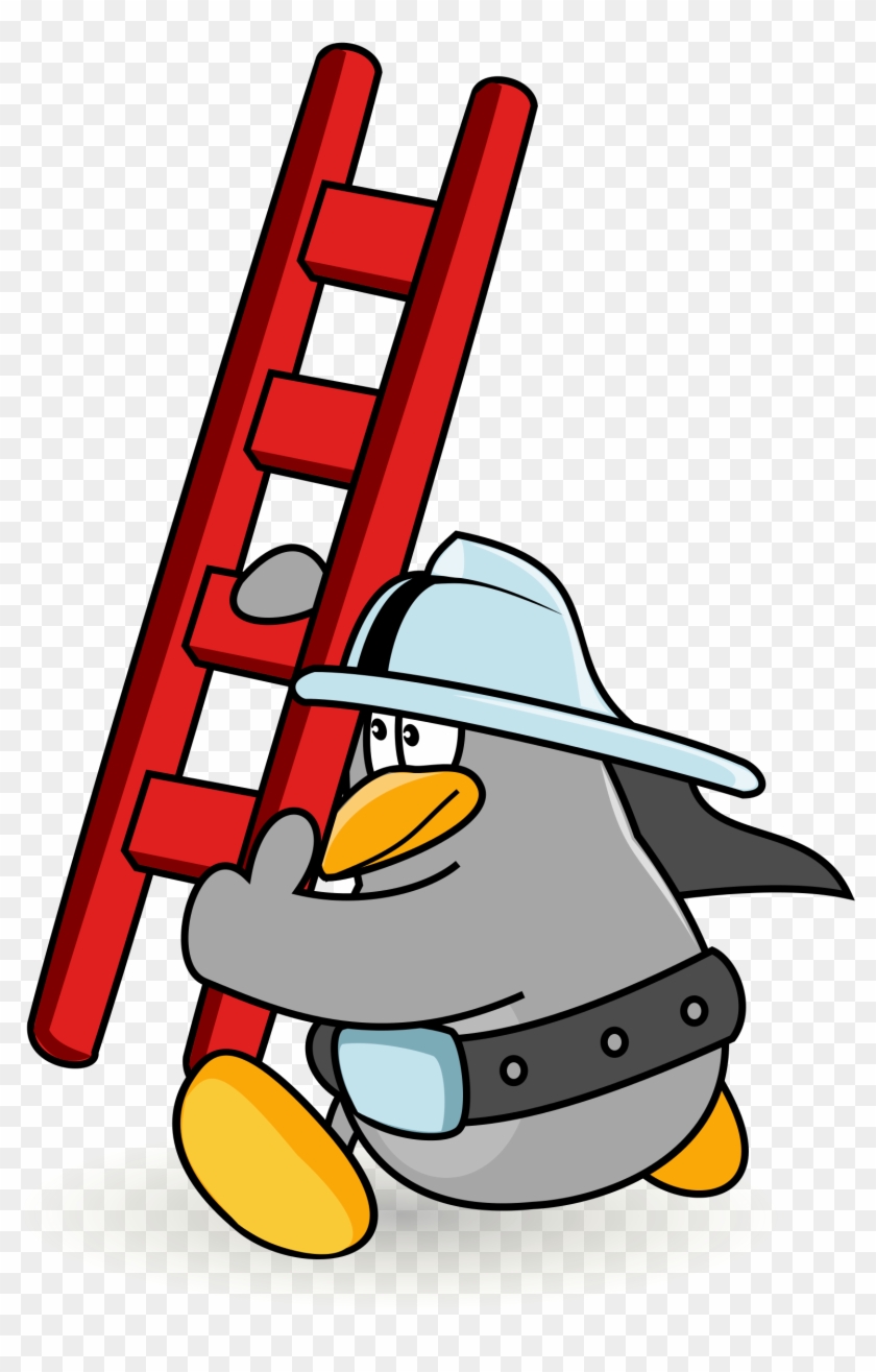 Open - Firefighter Cartoon Ladder #258497