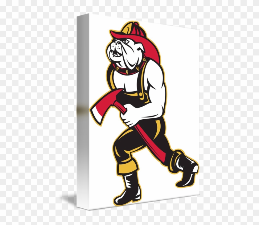 Share On Tumblr - Cafepress Bulldog Dog Fireman With Axe Walking 84" #258502