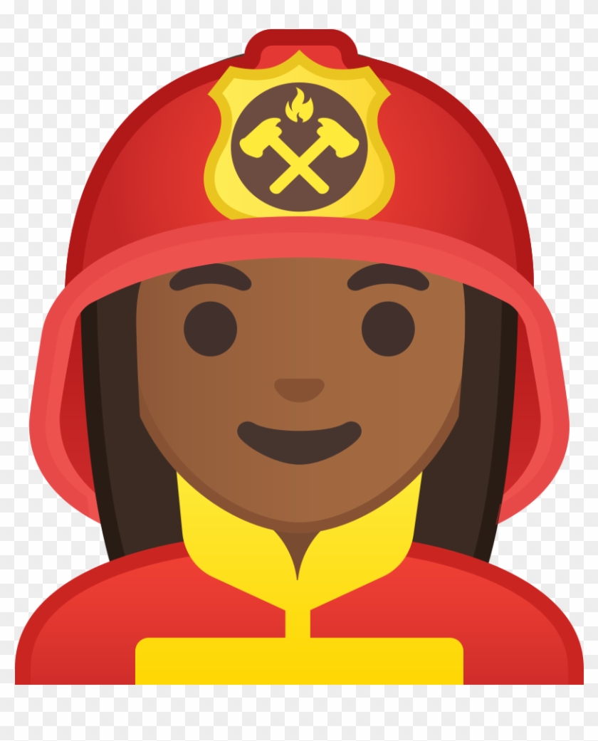 Woman Firefighter Medium Dark Skin Tone Icon - Icon #258517