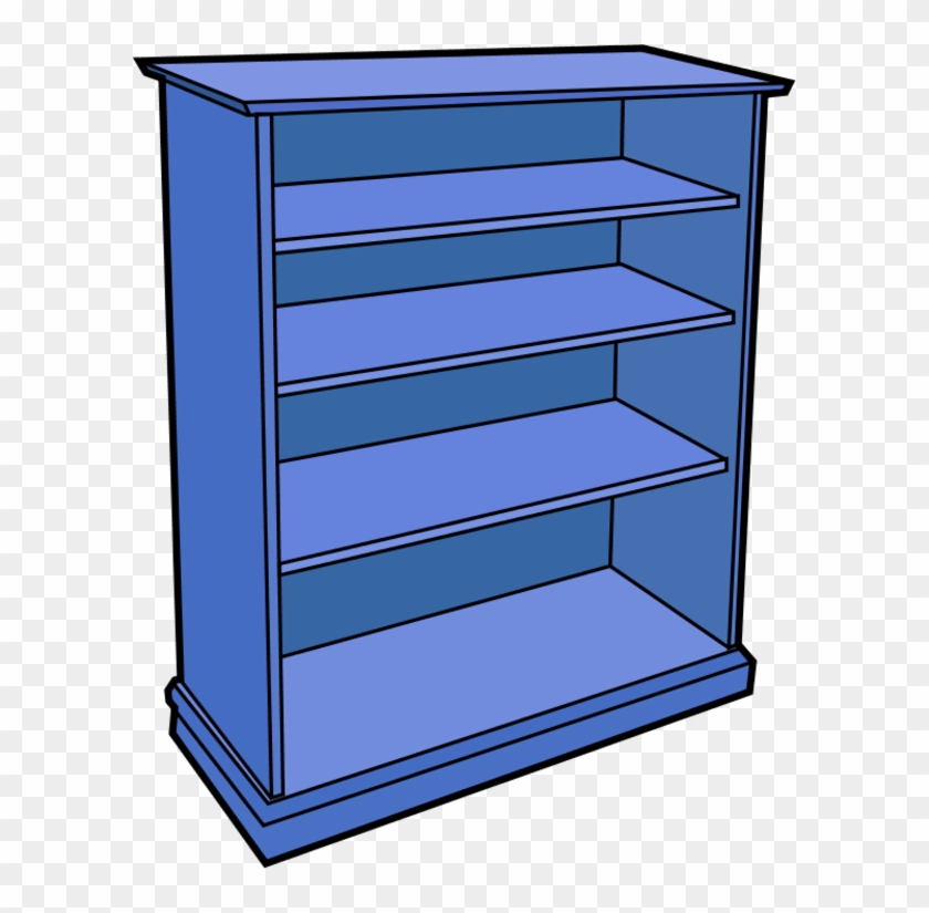 Wooden Bookcase 1 Vector Clip Art - Empty Book Shelf Clip Art #258654