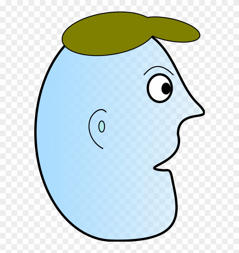 Cartoon Man Face Profile Wearing Cap - Clip Art #258666