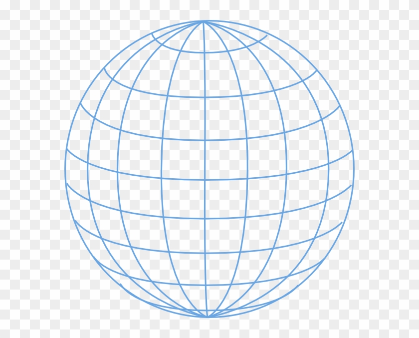 Big Blue Wire Globe Clip Art At Clker - Globe Clipart Vector #258711