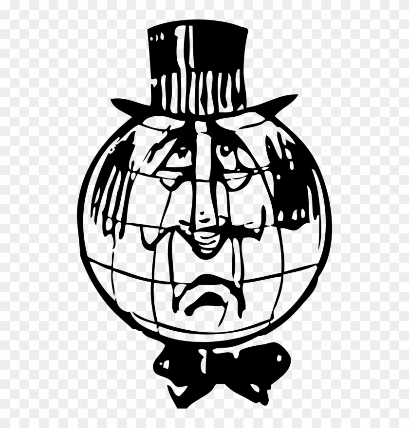 Free Sad World - Sad Earth Clipart Black And White #258764