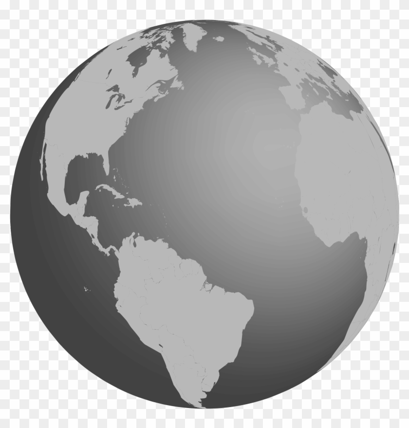 Clipart Grayscale Earth Globe Black And White - Earth Gray Png #258770
