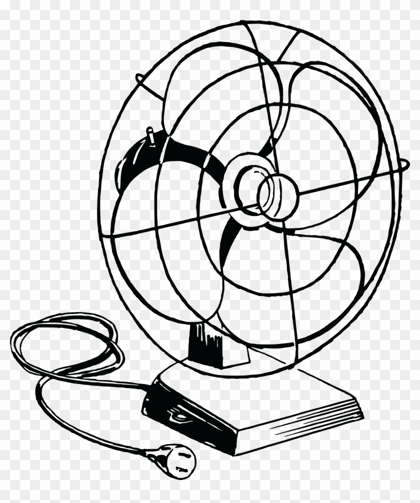 Free Clipart Of A Desk Fan - Electric Fan Drawing #258864