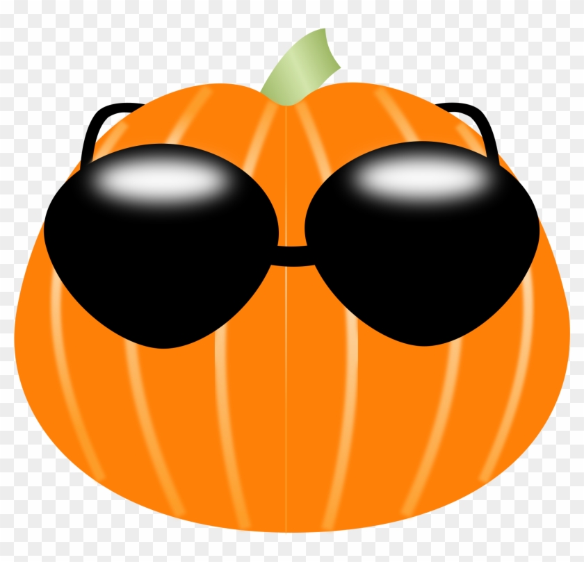 Pumpkin Wearing Sunglasses - Fruit Wearing Sunglasses Clip Art #258897