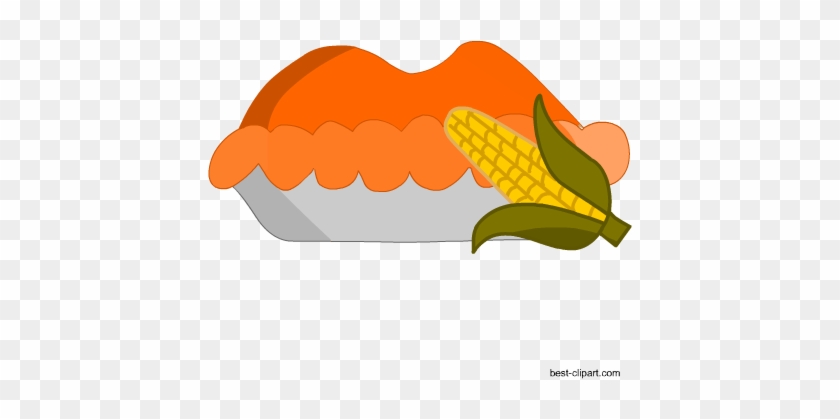 Thanksgiving Pumpkin Pie And Corn Clip Art - Pumpkin Pie #258942