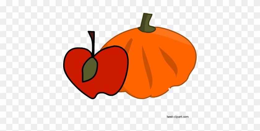 Free Apple And Pumpkin Png Clip Art - Clip Art #258945