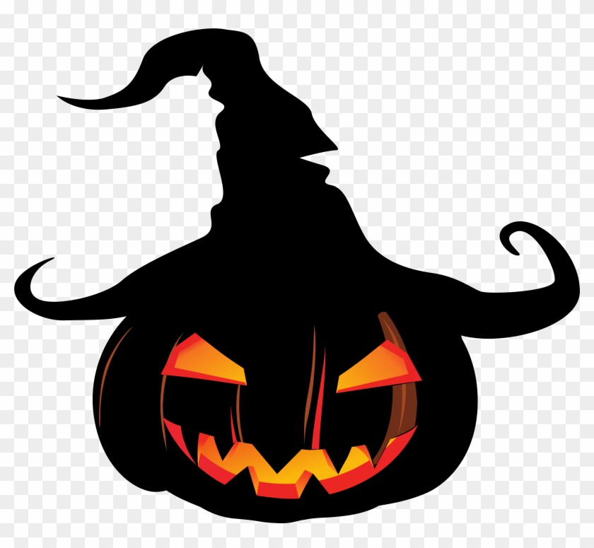 Scary Pumpkin With Witch Hat - Scary Pumpkin With Witch Hat #259046