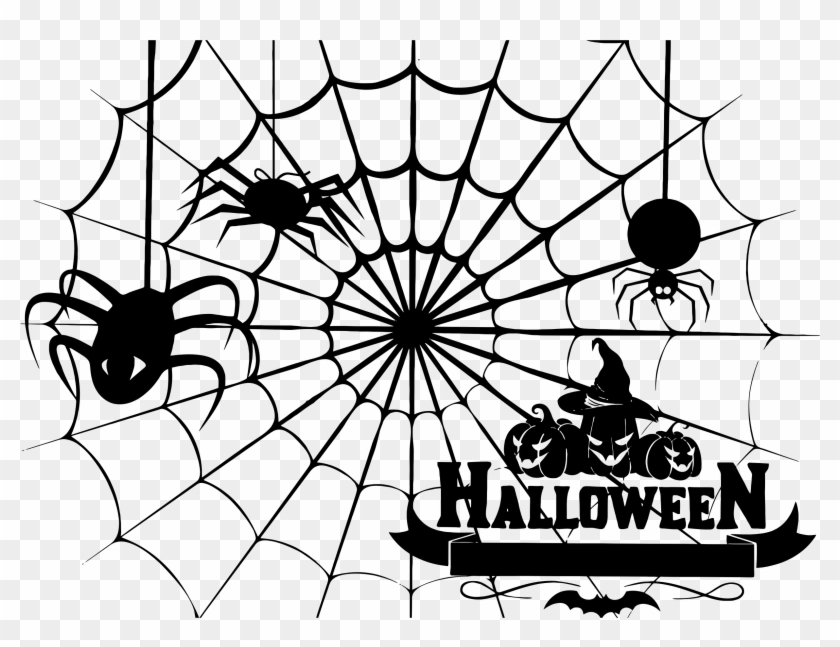 Spider Web Clipart Pumpkin Stencil - Spider Web Halloween #259052