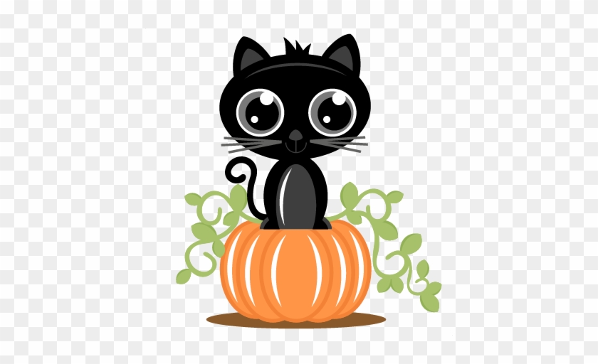 Cat On Pumpkin Svg Cutting Files For Scrapbooking Cat - Scalable Vector Graphics #259105