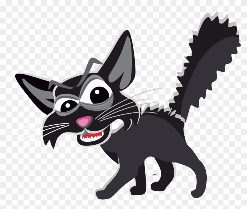 Scary Looking Black Cat Clip Art Is Perfect For Use - Fraidy Cat Greeting Cards #259163