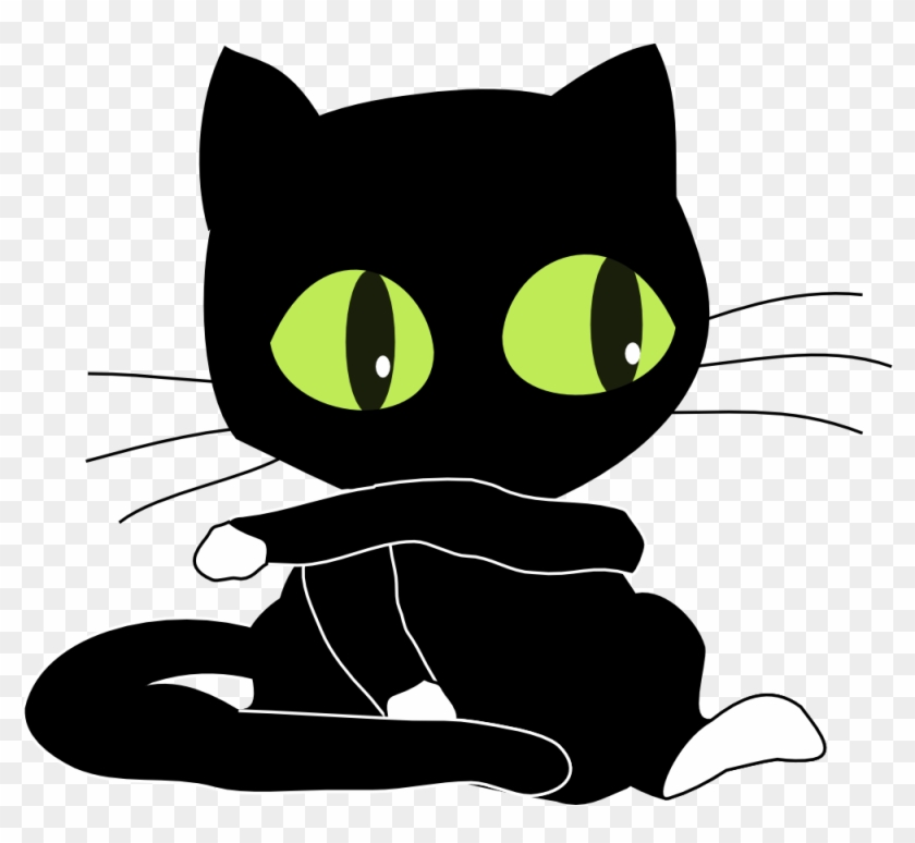 Blackcat With White Sockets - Black Cat Cartoon Characters #259171
