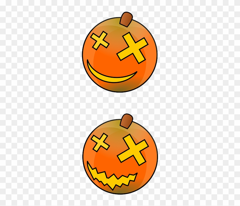 Halloween Pumpkin, Face, Happy, Sad, Carved, Lantern, - Pumpkin #259391