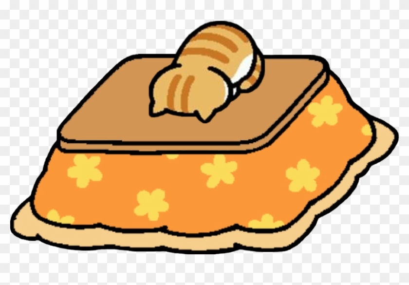 Pumpkin Faceplanting On The Kotatsu For Anon - Neko Atsume Jeeves And Sapphire #259511