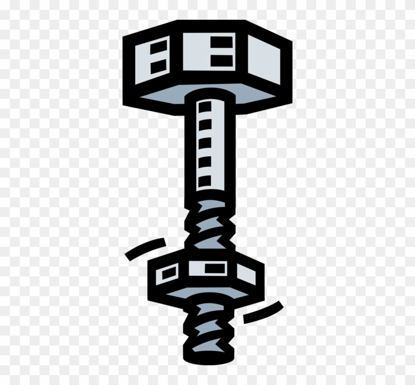 Vector Illustration Of Nut Mated With Screw Bolt Threaded - Vector Illustration Of Nut Mated With Screw Bolt Threaded #1682718