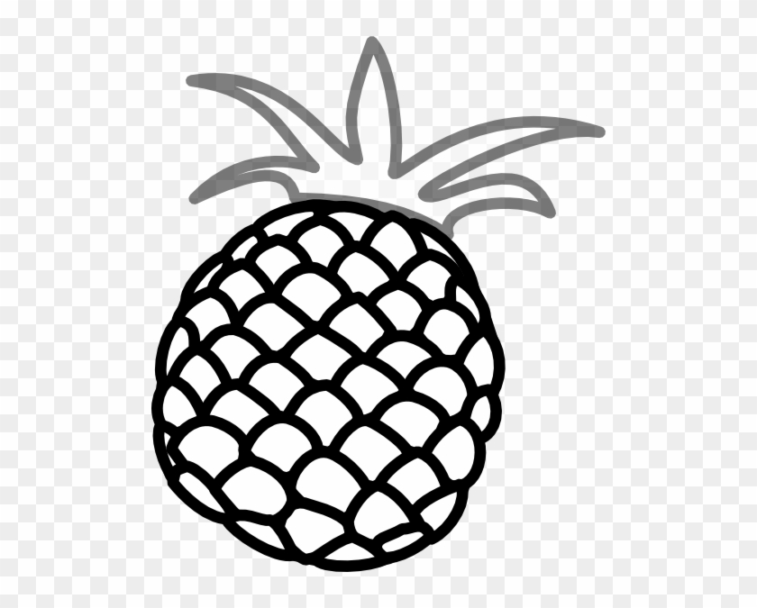 Pineapple Grey 2 Clip Art - Black And White Pineapple #1682753