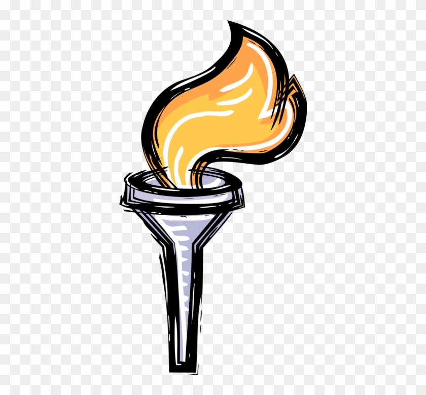 Vector Illustration Of Olympic Flame Commemorates Theft - Olympic Torch Clip Art #1683151
