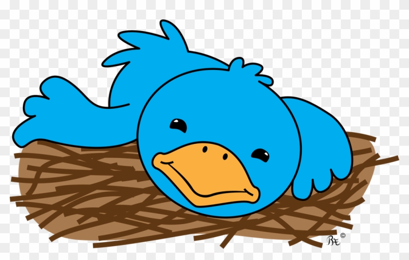 Cartoon Of A Lazy Blue Bird That Is No Early Bird, - Cartoon Of A Lazy Blue Bird That Is No Early Bird, #1683228