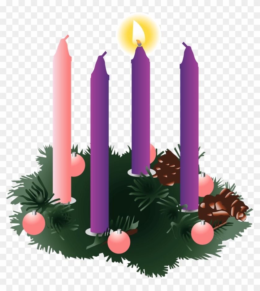 Banner Transparent Stock Four Purple Advent Candles - Advent Wreath First  Sunday - Free Transparent PNG Clipart Images Download