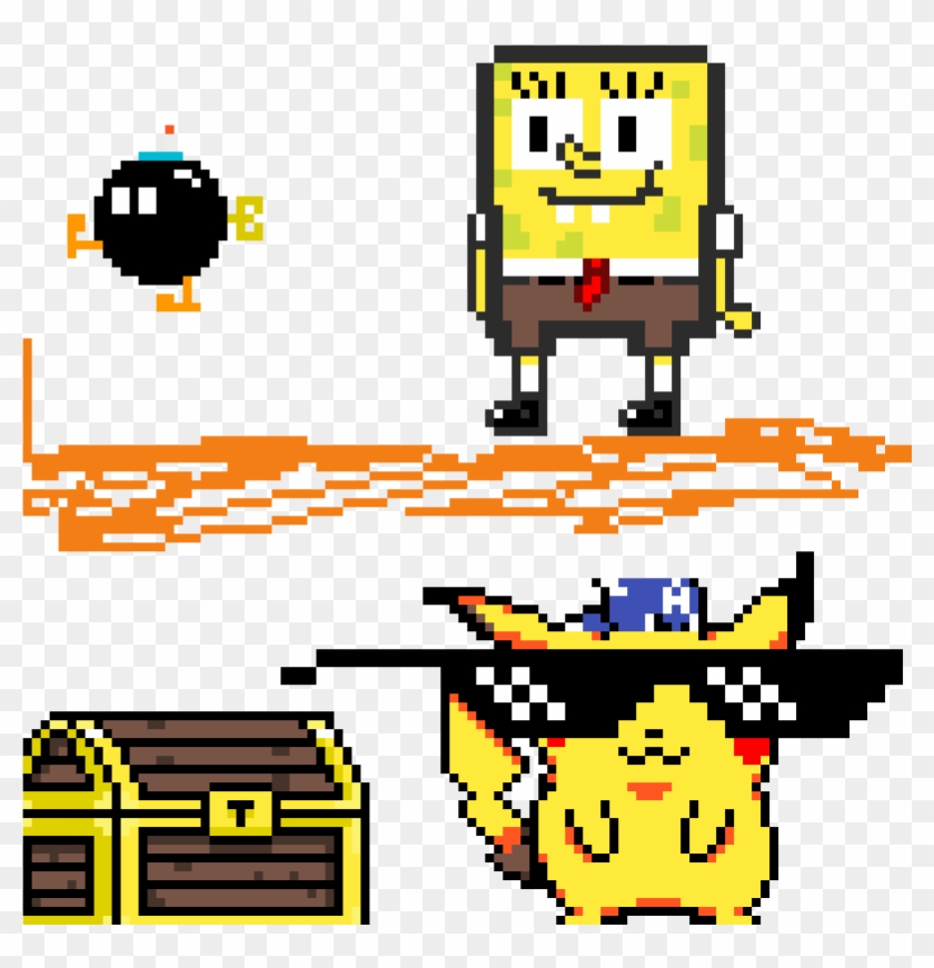 minecraft pixel art grid spongebob