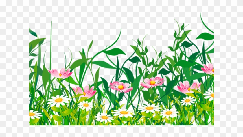 Ground Clipart Grass Flower - Spring Grass Flowers Png Clipart #1683697