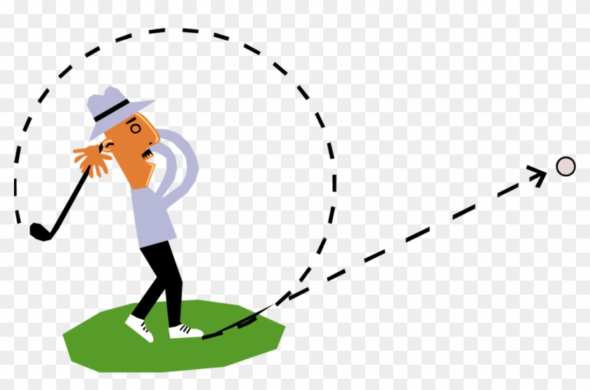 Vector Illustration Of Sport Of Golf Golfer Swings - Illustration #1683801
