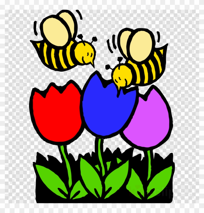 Coloring Pages Of Flowers Clipart Bee Coloring Book - Bees On Flowers Clipart #1683868