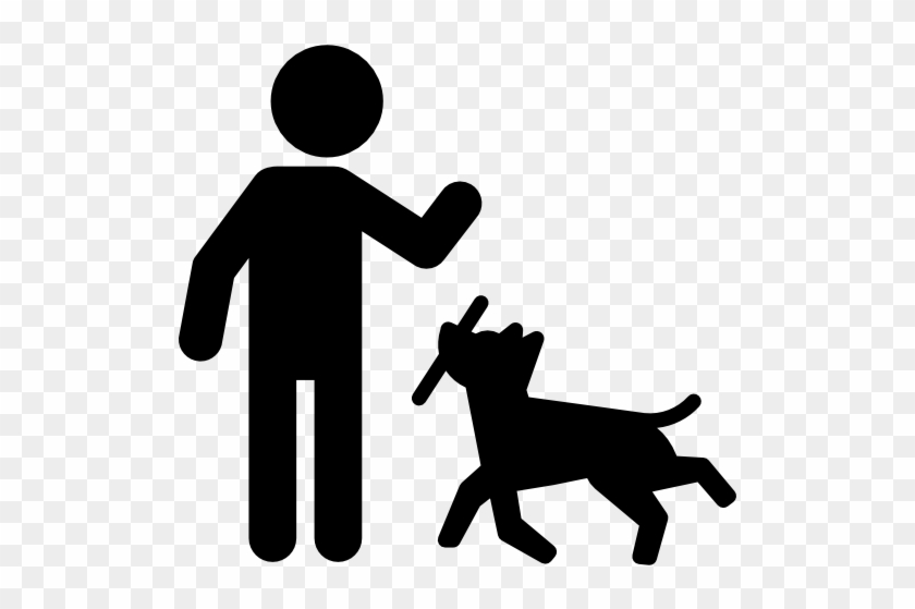 Man Dog And Stick Free Icon - Dog And Man Icon #1683882