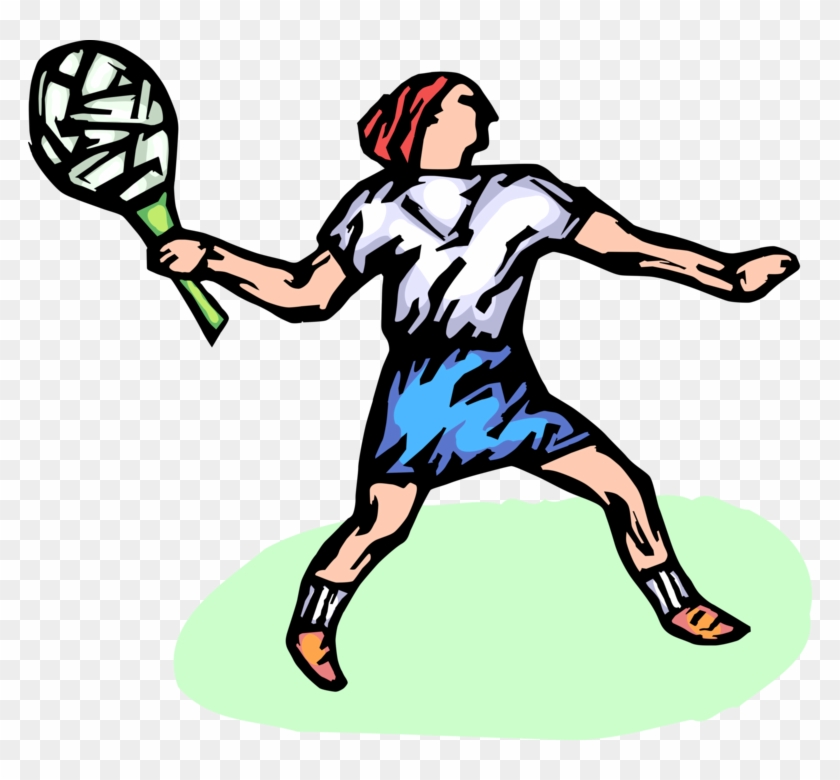 Vector Illustration Of Tennis Player Returns Serve - Vector Illustration Of Tennis Player Returns Serve #1684026