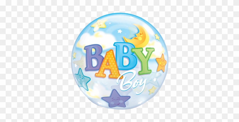 22 New Baby Boy Moon And Stars Bubble Balloon - Circle #1684039