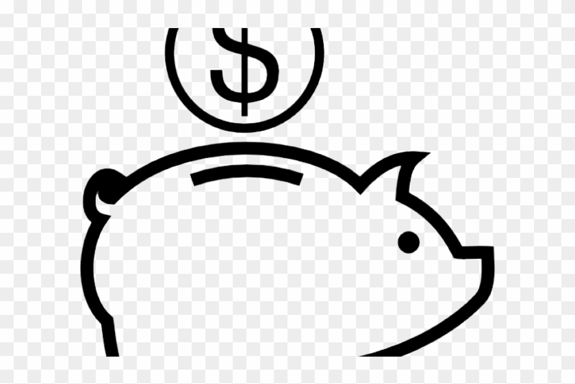 Piggy Bank Black And White - Piggy Bank Vector Transparent #1684065