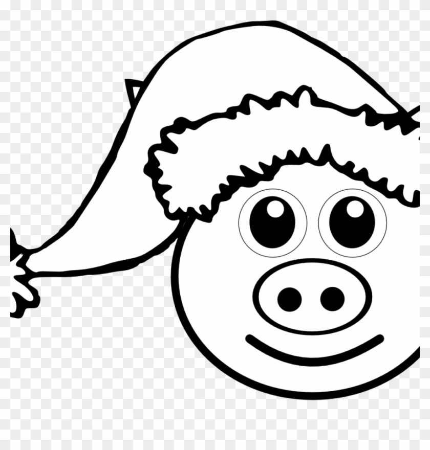 Pig Face Coloring Pages For Kids Peppa Games Teacup - Santa Hat Clipart #1684244